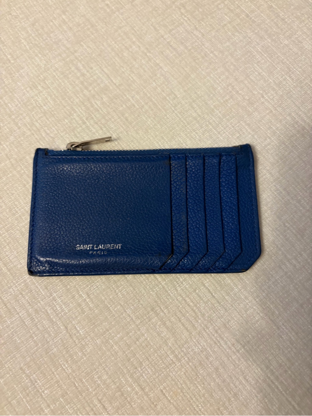 Saint Laurent Cobalt Blue Leather Card Wallet